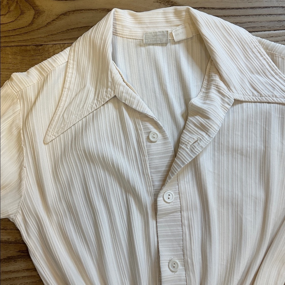 Vintage Montgomery Wards Cream Blouse women’s size Medium - Picture 2 of 5